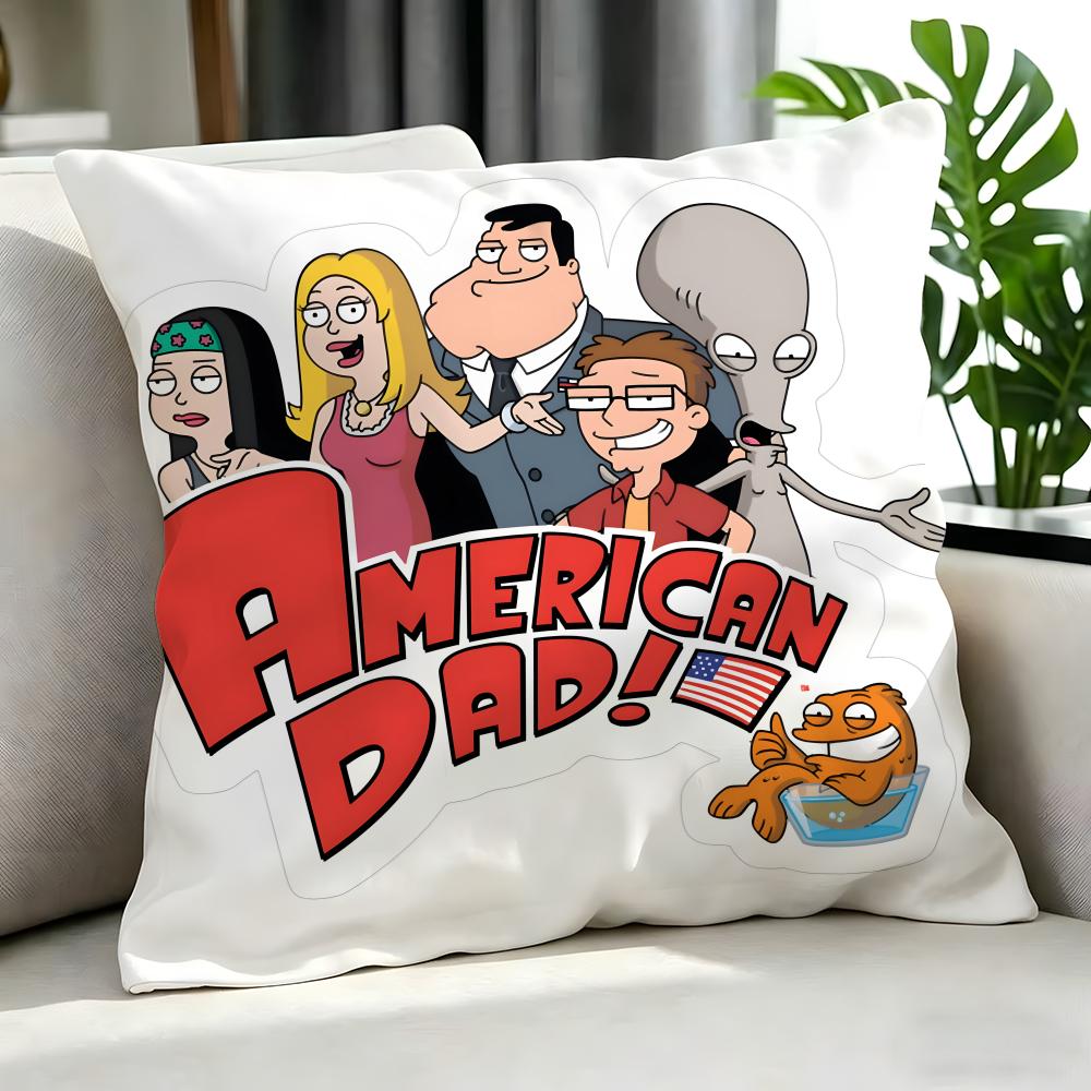 Cartoon American Dad! Cushion Cover Cushion Cover Set 4Pcs 50X50 45X45 40X40 Pillowcase Decorative Sofa Home Decor