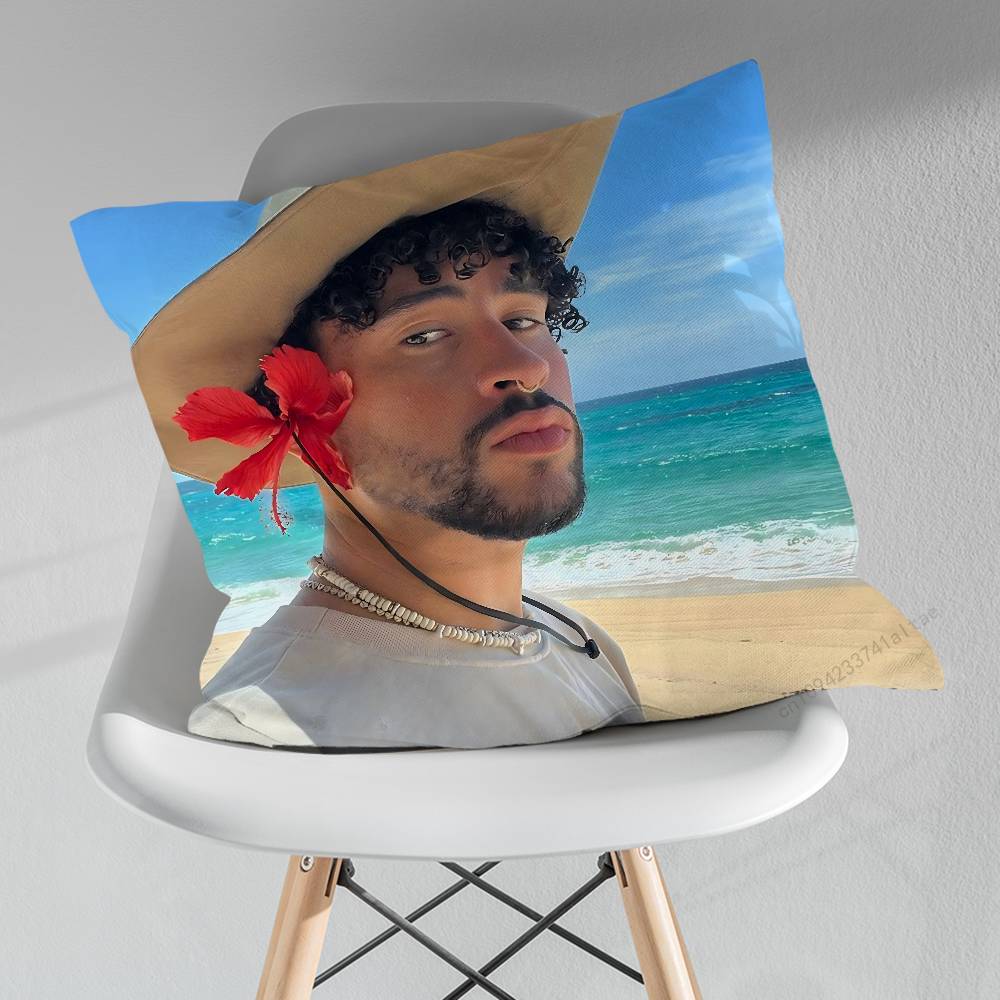 BBad Singer BBunny Throw Pillow Case Living Room Sofa Cushion Cover For Home Bedroom Decoration Protector