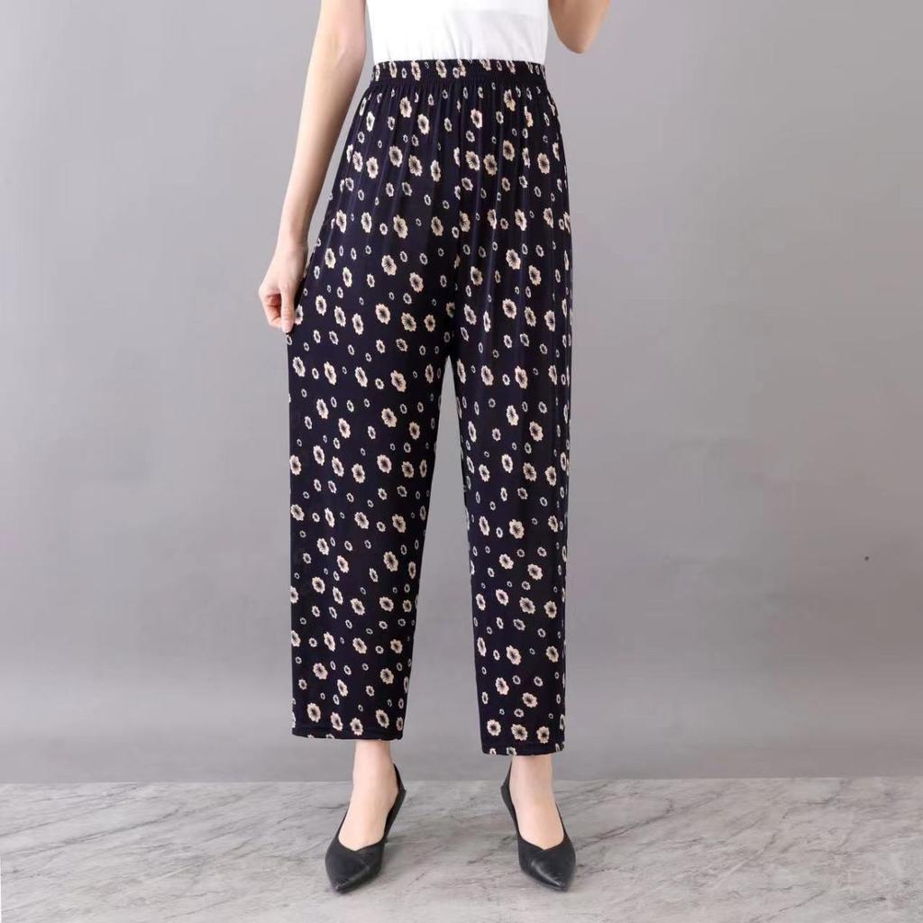 Summer Thin Women's Pants Loose High Waist Large Size Women's Stretch Casual Pants