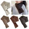 Woolen Knit Scarf Solid Color Short Neckerchief Winter Warm Neck Scarf  Women