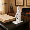 One-Piece 3D Print Sculpture Printed Music Note Bookend, Decorative Shelf Organizer, Modern Desk Decor for Home Musical Book Holder Office Study,