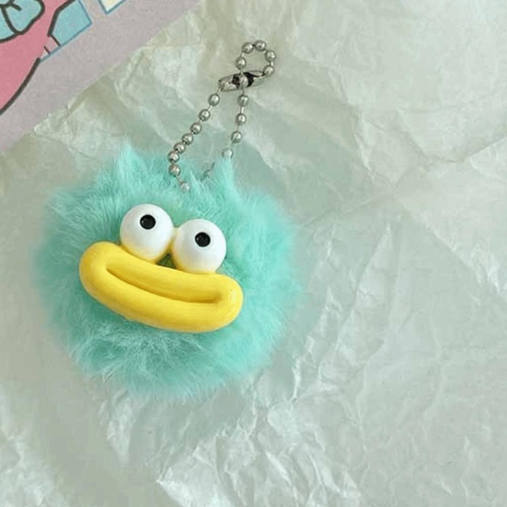 Plushies Sausage Mouth Keyring Cartoon Big Mouth Plush Pendant Funny Clown Keychain  Earphone Case