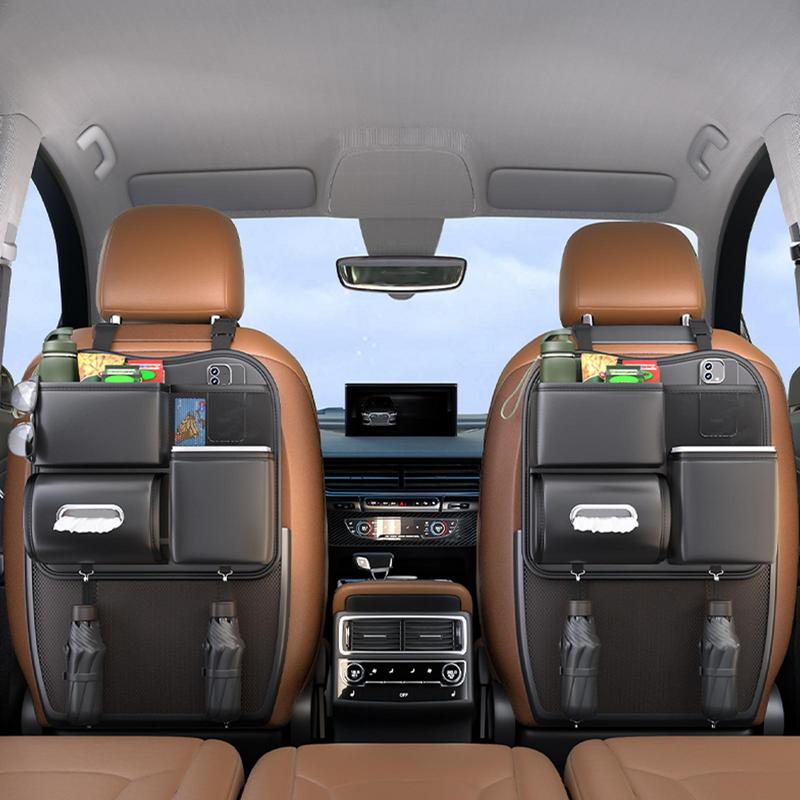Органайзер для заднего сиденья автомобиля, контейнер для хранения салфеток на заднем сиденье автомобиля, автомобильный мусорный бак, кожаный автомобильный мусорный бак для автомобиля