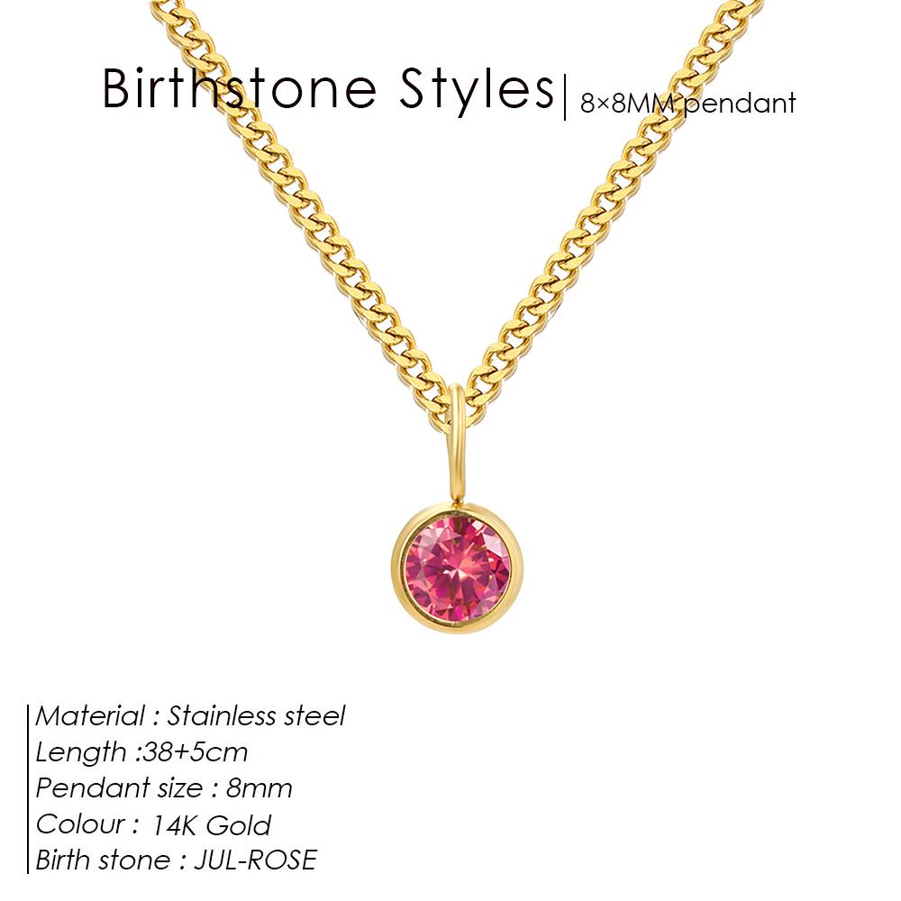 EMANCO DIY 12 Constellation Birthstone Set Necklace Zirconia Stainless Steel Pendant Necklace Anniversary Birthday Gift