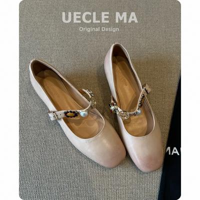 Супермягкая овчина~ ретро одинарная обувь женские толстые каблуки красивые и не утомляющие туфли средний каблук туфли Мэри Джейн