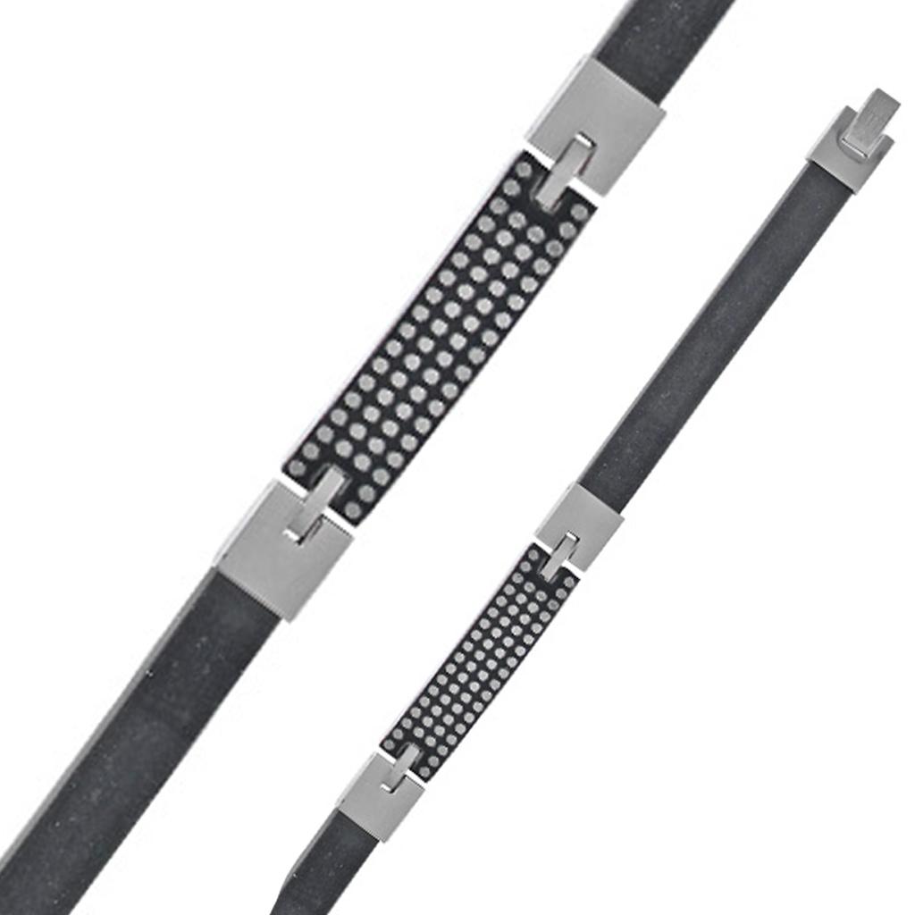 Les Trésors De Lily [R5119] - Men's Bracelet 'Peaceful' Black Steel - 215x10 Mm