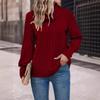 Autumn Winter Women's Fashion Casual Solid Color High Neck Warm Long Sleeved T-Shirts