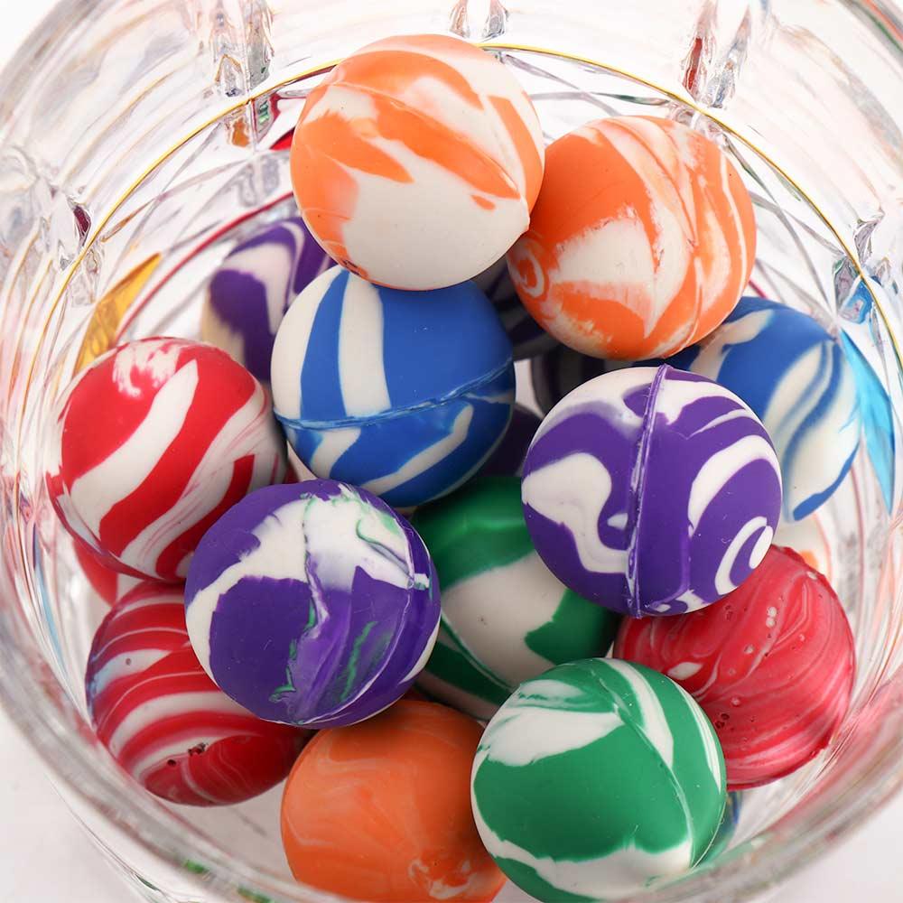 Funny Toy Elastic 20mm Colorful Mini Bouncing Balls Jumping Balls Rubber Ball Swirl Bouncing Balls