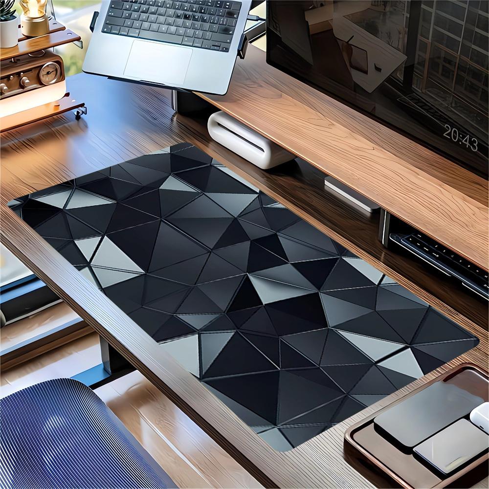 1pc Large Gaming Mouse Pad, UV Reactive Non-Slip Desk Mat, Washable PolyesterGeometric, Abstract, PatternComputer Pad with Vibrant Game Mach