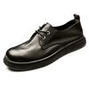 Кожаные туфли мужские кожаные мягкие подошвы повседневные дышащие туфли на шнуровке с круглым носком нескользящие трендовые деловые туфли