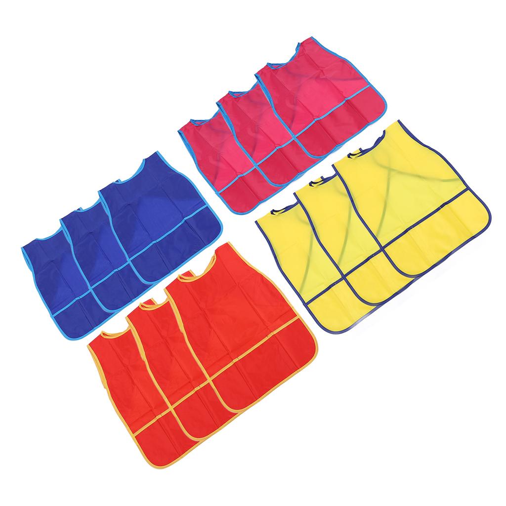 12 шт. Детские халаты для рисования без рукавов, водонепроницаемые детские фартуки для рисования с карманом для рисования