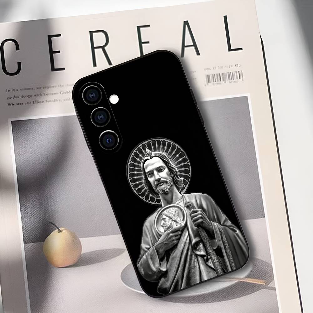 Judas the Loyal San Judas Tadeo Phone Case For Samsung Galaxy A73,A72,A71,A70,A53,A52,A51,Others Soft Black Cover