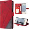 Protective Case - BOOLING - for Samsung Galaxy S25 Plus - Red Synthetic Leather - Shockproof - Built-in Stand