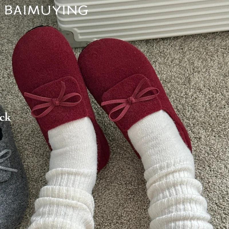 Женские туфли-лоферы Bow Flats из замши, повседневная дизайнерская зимняя обувь 2025 года, тренд, новый бренд, удобные нескользящие туфли Chaussures Femme