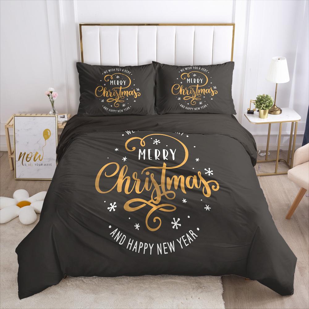 Quality Western 100% Polyester Bedding Set Christmas Winter Duvet Cover Sets Reactive Printing Kids Adult Bedding Sets Dropship