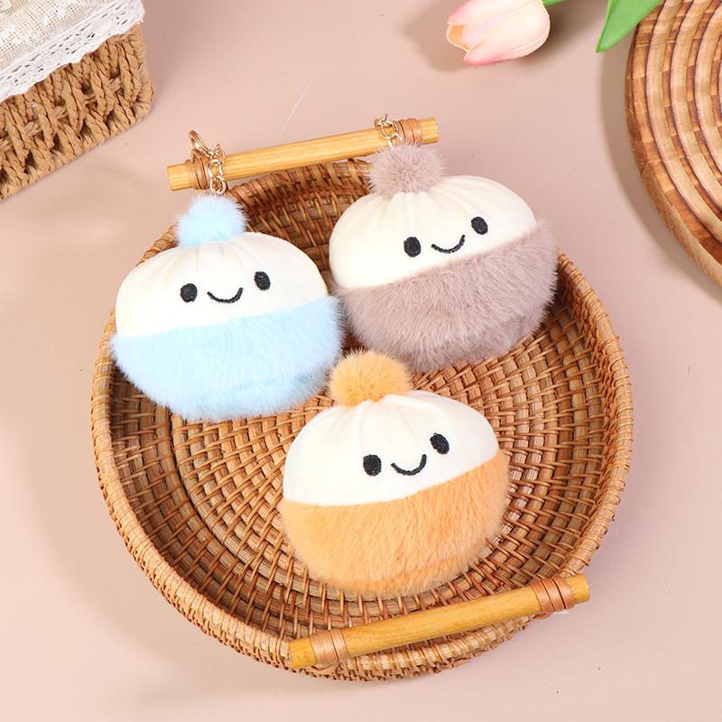 Милая маленькая плюшевая игрушка-брелок в виде колобка, мультяшная мягкая кукла-подвеска, брелок для ключей от машины, рюкзак, сумка, декор для детей, подарок