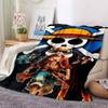 1PC One Piece Monkey D Luffy Patterned Flannel Blanket Suitable For All Seasons For Home Decor Warmth And Comfort Gifts Holiday Present