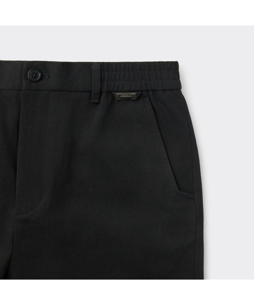 Keoseuuteommellou Black Straight Fit Cotton Pants Cwpas26111Bkx