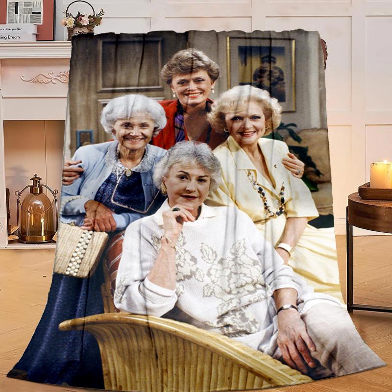 1PC Golden laday Friendship Flannel Blanket Gift, Suitable for Both Men And Women, Soft Ideal for Beds And Sofa, Birthday Or Christmas Gift