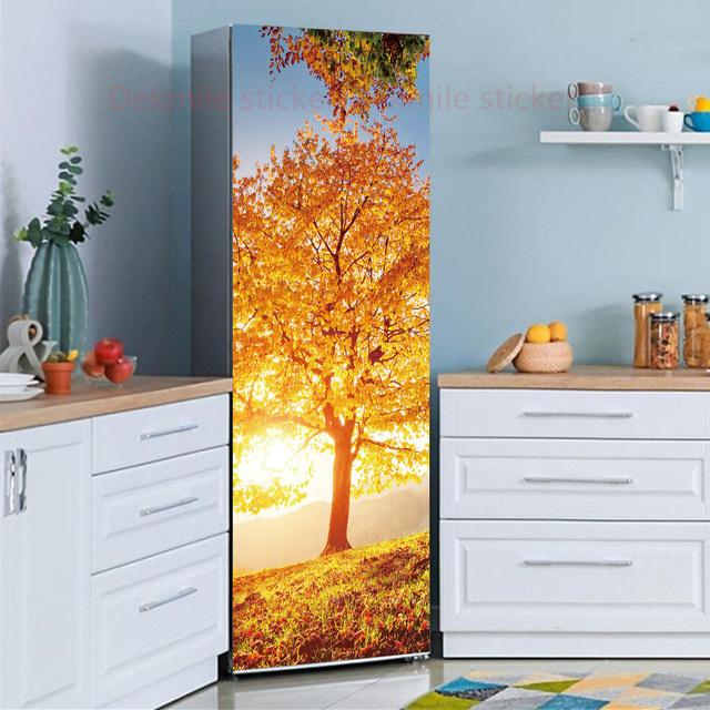 39 стилей на выбор, цветы, пейзаж, наклейка на холодильник, пилинг-палка, водонепроницаемая двойная дверь, морозильная камера, декор для шкафа, художественная роспись