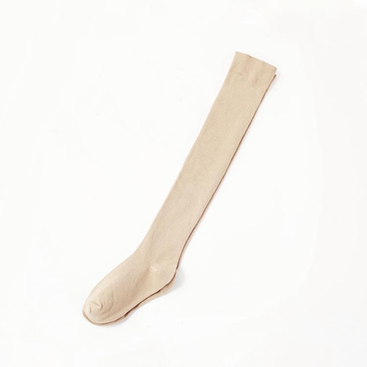 Женские силиконовые хлопковые носки выше колена - дышащие, однотонные, в японском стиле для осени и зимы