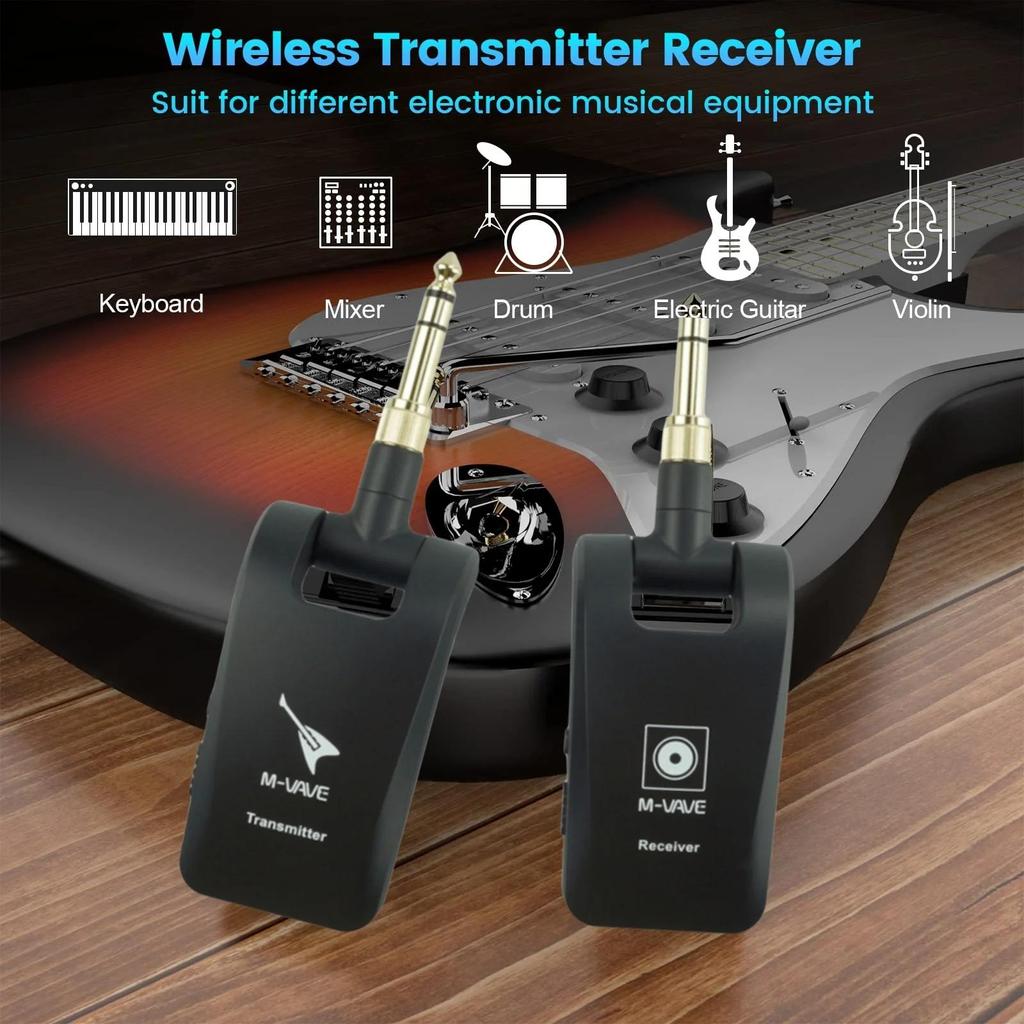 Беспроводная система для гитары M-VAVE WP-5 2,4 ГГц 6-канальный аудиопередатчик-приемник для электрогитары