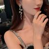 Wedding Rhinestone Women Dangle Earring Long Tassel Crystal Drop Earrings Snake Shape