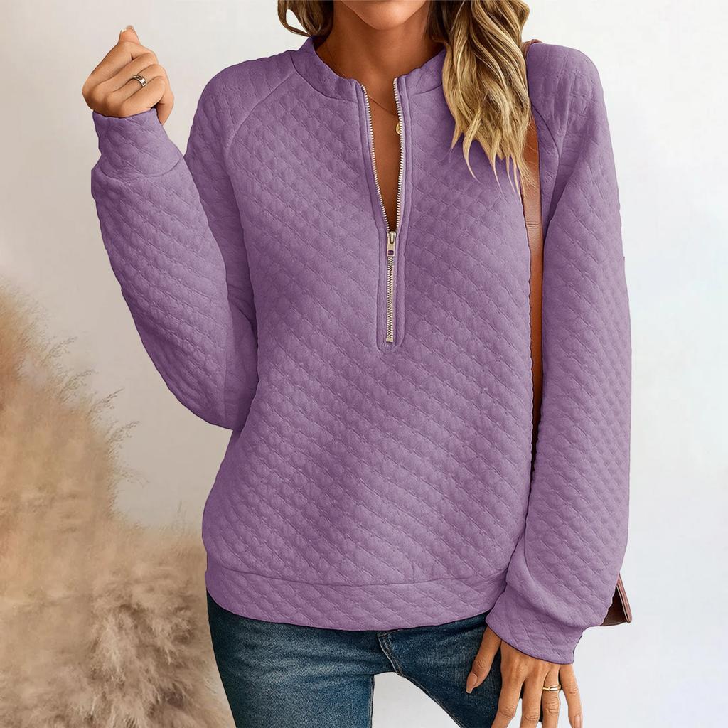 Women's Fashionable Long-sleeved Pullover Solid-color Top