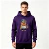 Men's Printed Pullover Hoodie, Funny Bearded Minion Graphic Casual Long Sleeve Hooded Sweatshirt