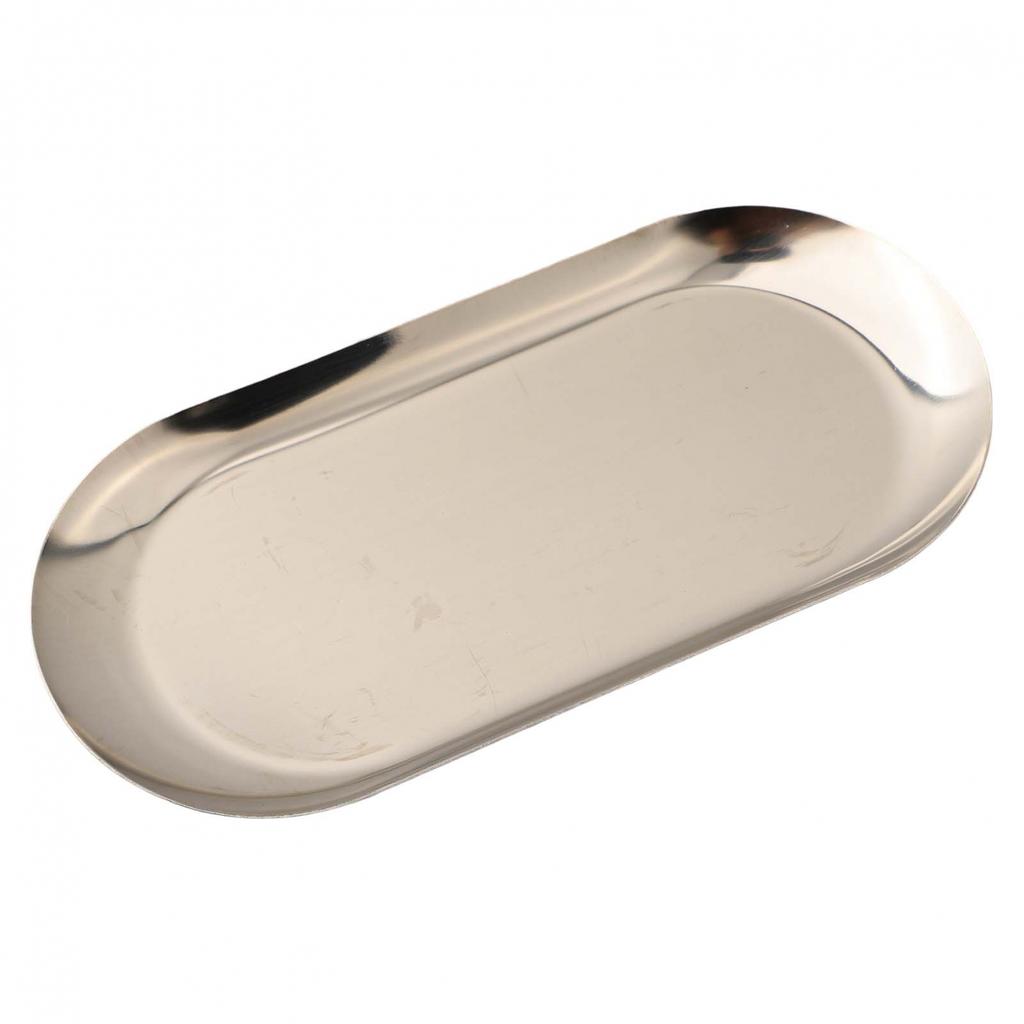 Practical Oval Stainless Steel Tray Perfect for Serving Snacks or Drinks