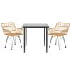 vidaXL 3-tlg. Garten-Essgruppe Poly Rattan