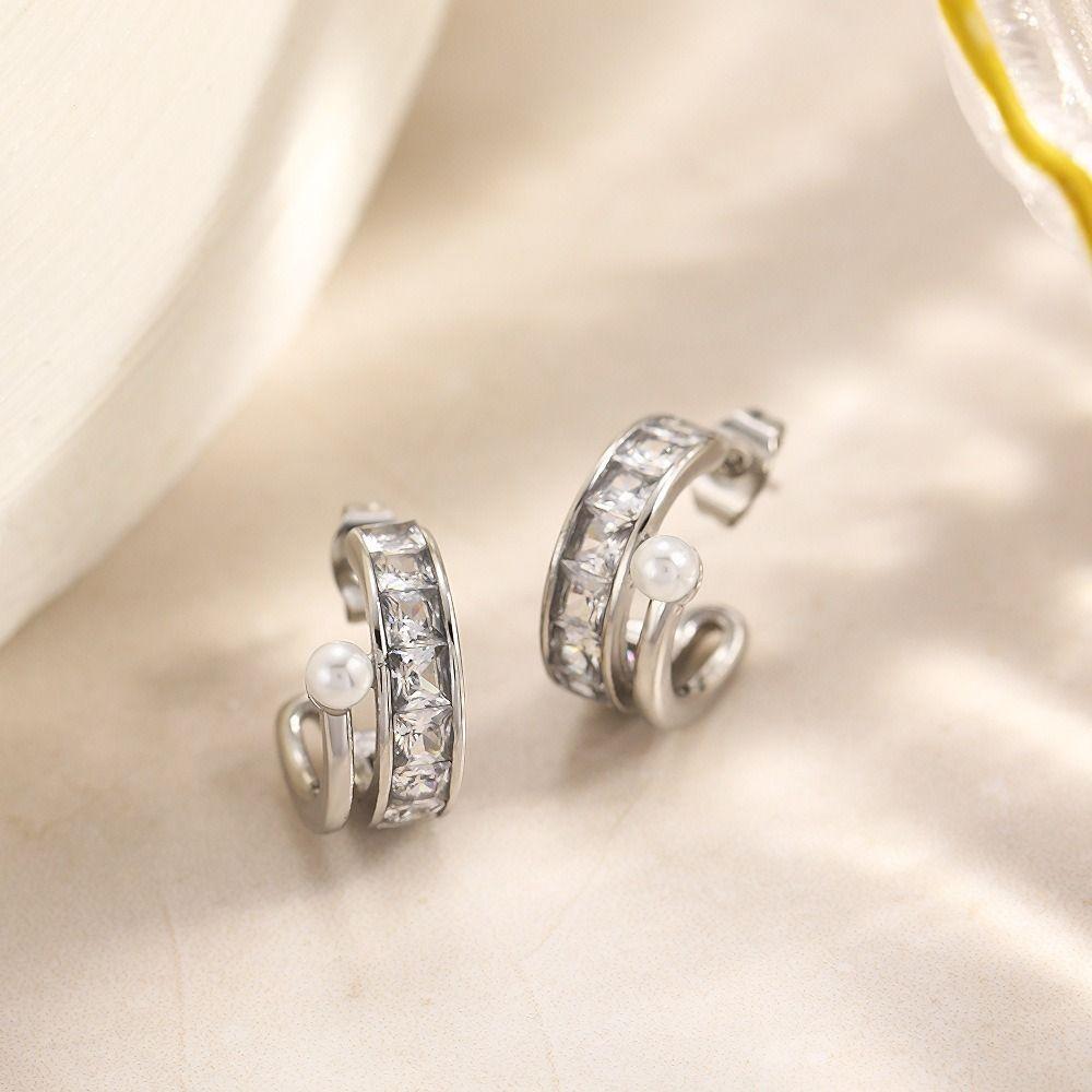 Delicate Design Geometric Square Earrings Geometric Design Stainless Steel Earrings Daily Wear