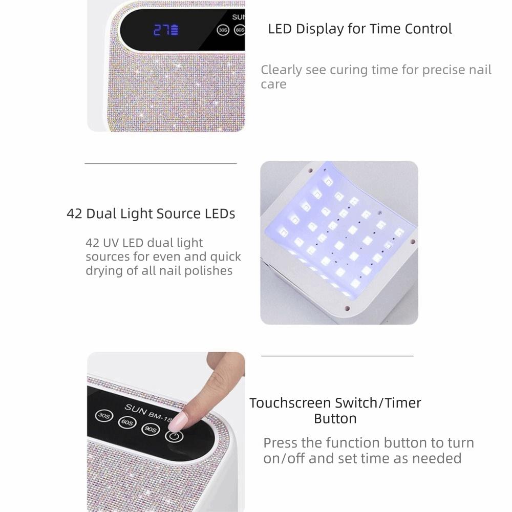 Rechargeable UV LED Nail Light Portable Cordless UV Light Nail Art Dryer UV Nail Lamp  Home Use