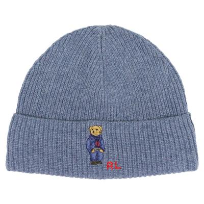 (Поло Ральф Лорен) Мужская и женская вязаная шапка из акрила, нейлона и шерсти с вышивкой Polo Bear 01080138-402 [Б/у]