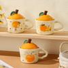 Милая девочка, маленький апельсин с крышкой, керамическая кружка, маленький подарочный набор, термостойкая офисная кружка для девочек, подарочный набор в коробке