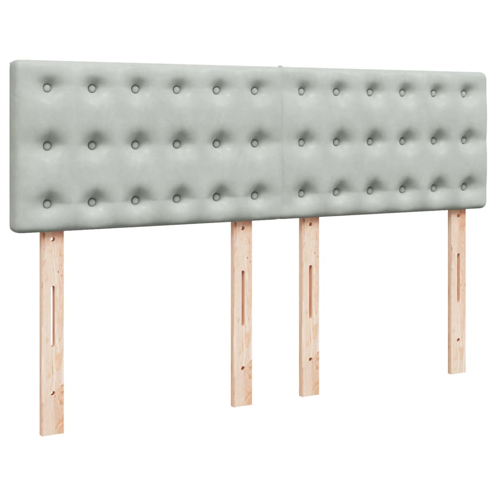 Box Spring Bed with Mattress Light Grey 140x190 cm Velvet