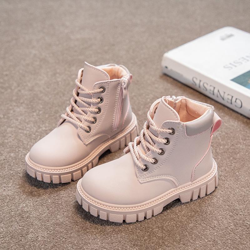 Девочки и Мальчики Dr. Ботинки Martens 2025 Осень/Зима в Британском Стиле из Кожи - Модные Детские Модные Ботинки.