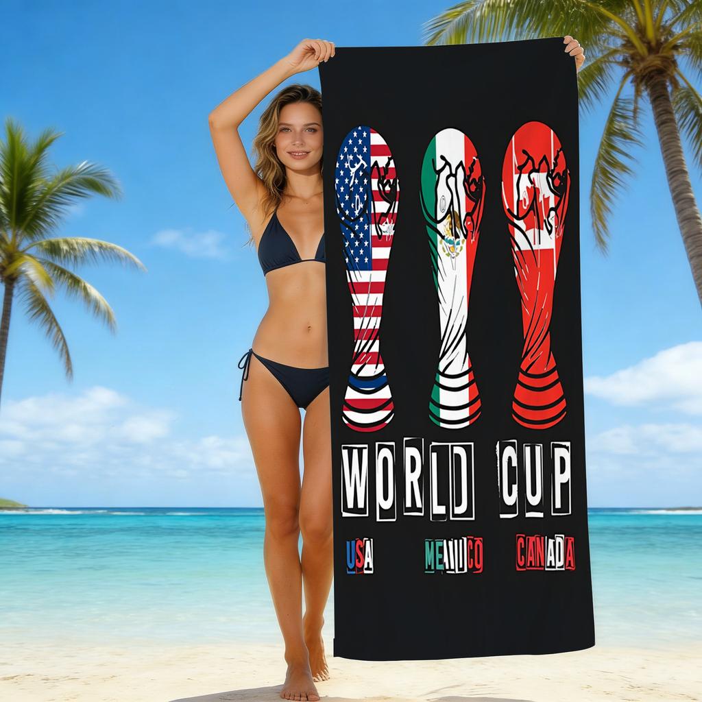 Football Printed Microfiber Beach Towel Quick Dry Absorbent Bath Towel For Seaside Swimming