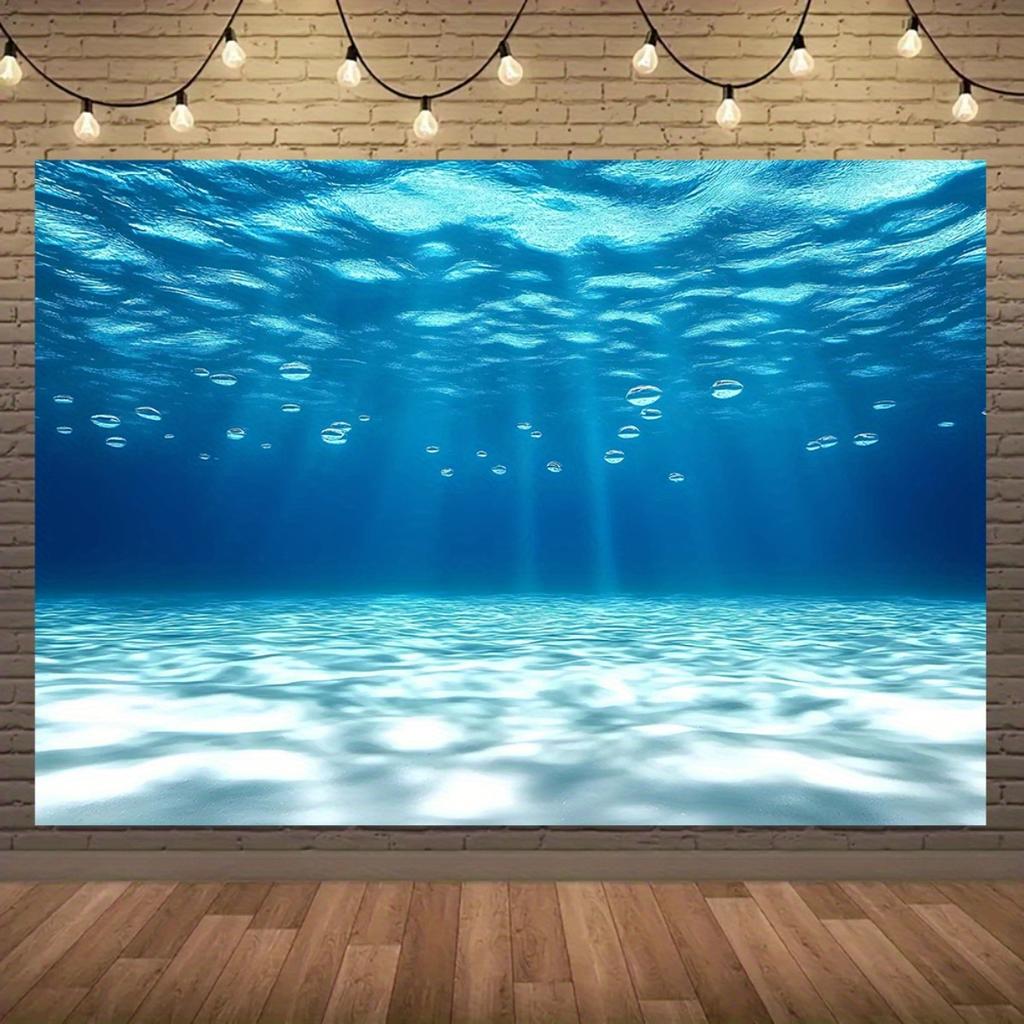 2D flat banner 1pc - Giant party banner of underwater wonders - Ocean-themed background, featuring sharks