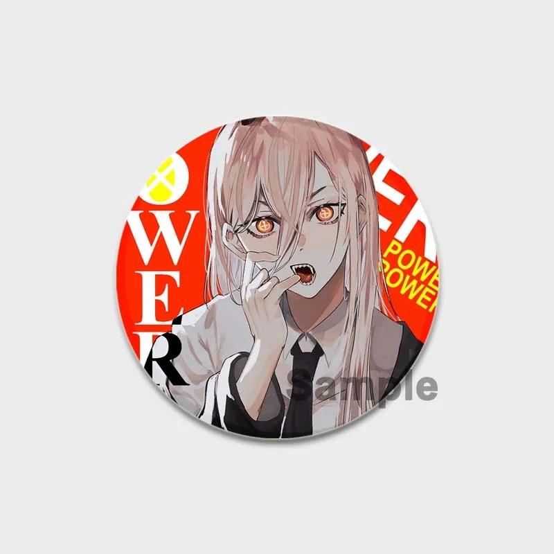 32/44/58MM Chainsaw Man Enamel Pin Brooch, Cute Anime Figure, Power Makima Lapel Pins, Backpack, T-shirt, Jewelry Accessories, Gifts