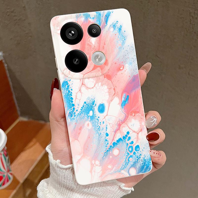 Чехол с цветным мраморным узором для Xiaomi 13T Pro Redmi Note 15 Pro 4G Redmi Note 14 13 Pro+ 5G Силиконовая крышка с текстурой кожи