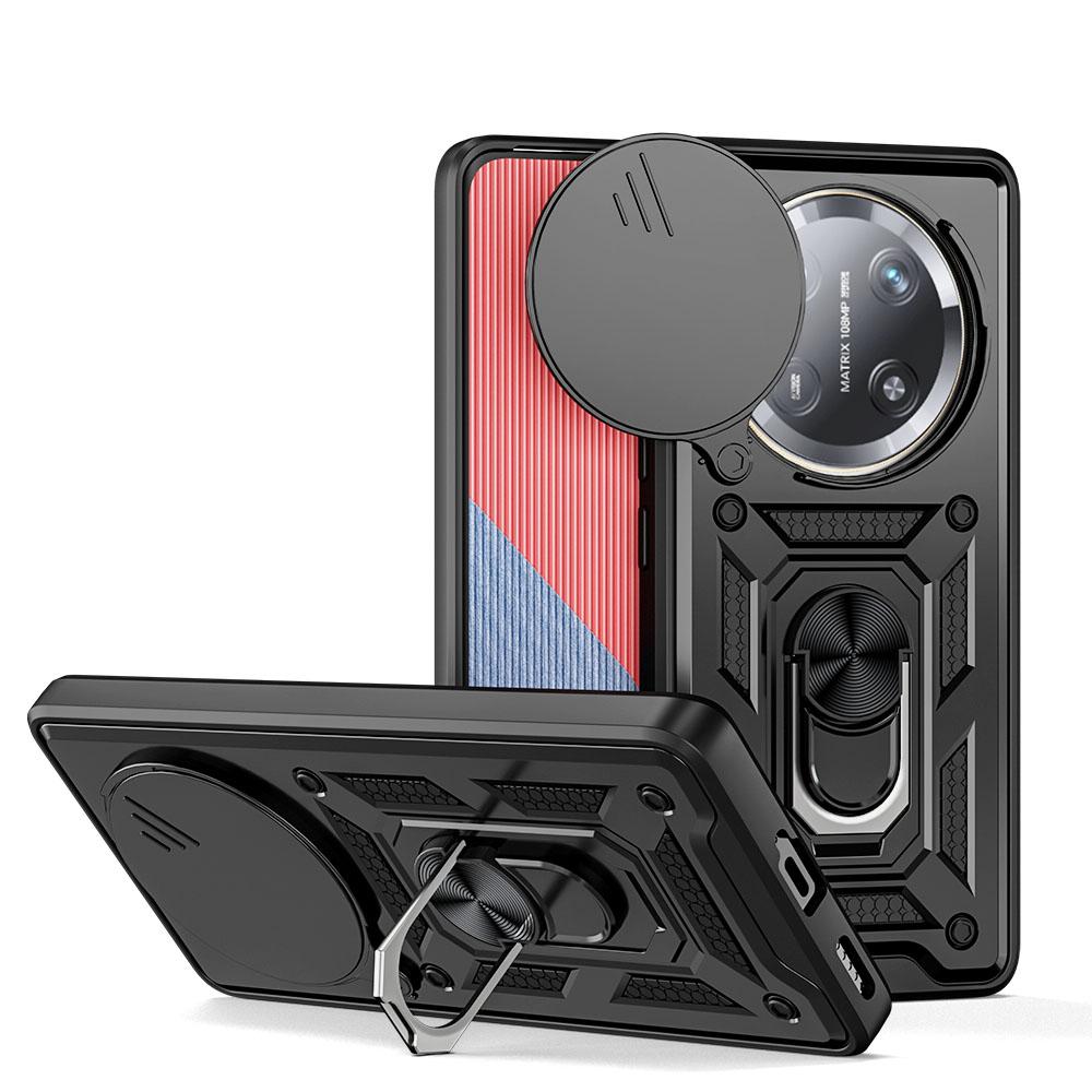 KEYSION Противоударный чехол для HONOR X9c 5G Slide Camera Защитное кольцо Подставка для телефона Задняя крышка для Huawei Honor Magic 7 Lite 5G