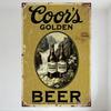 Винтажная металлическая жестяная вывеска пива Coors Golden с изображением горного водопада, состаренный рустик, декор для домашнего бара, клуба