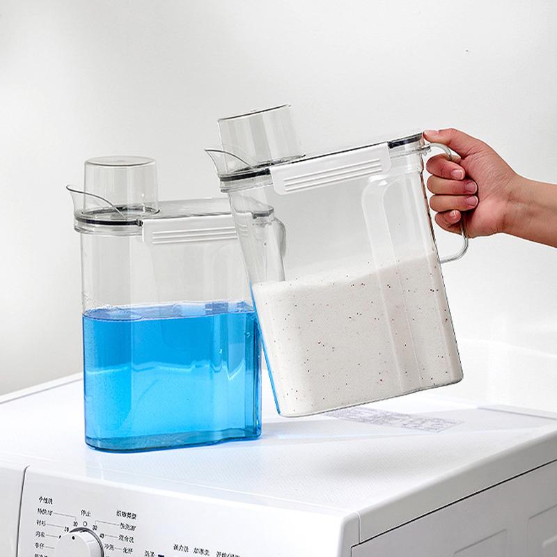 3 л Прозрачный дозатор для стирального порошка Герметичные контейнеры для хранения стирального порошка, отбеливателя, кондиционера Организатор для прачечной