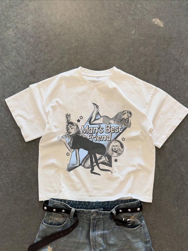 New Summer 2026 Collection Stylish Printed Patternwoman And Mens Crew Neck Short Sleeve Tshirt Suitable For Daily Casual