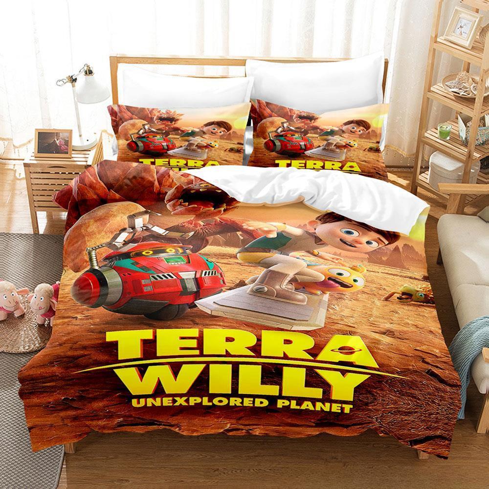 Игровой постельный комплект Terra Willy Односпальный Twin Full Queen King Размер Постельное белье для взрослых и детей Комплекты с пододеяльником 3D Аниме Комплект постельного белья