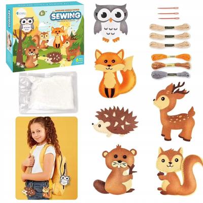 [PACZA][1] Creative Set of Felt Embroidery Patterns Forest Animals 6 Pcs Z3127