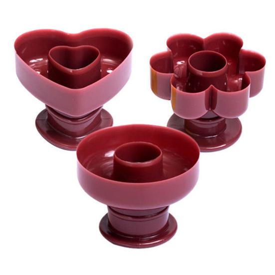 Yousheng 3Pcs/Set Doughnut Mold Round/Heart/Flower Shaped Food Grade DIY PP Dessert Fondant Cake Cutter Maker Mould Baking Tools