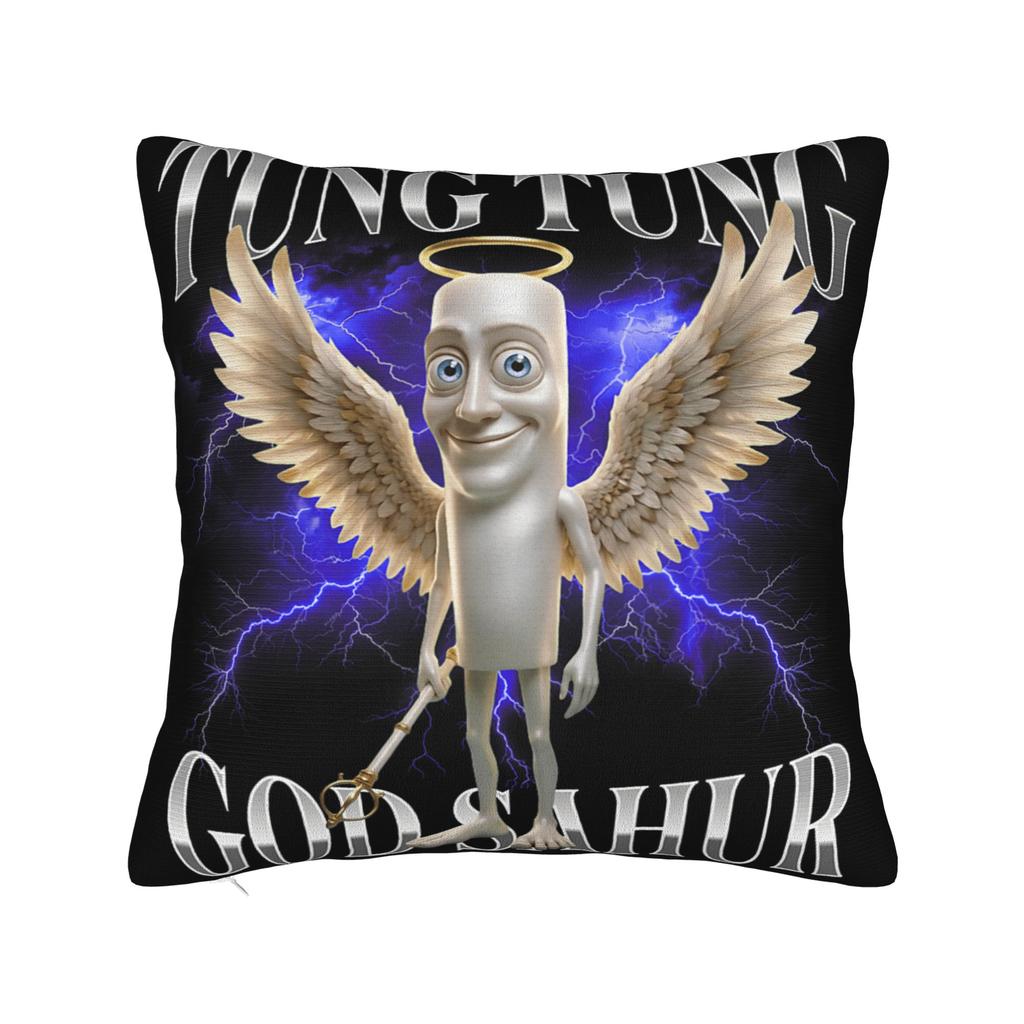 Tung Tung Tung Sahur Funny Meme Pillow Case  Graphic Pillow Cover For Wedding Party Home Decor Cute Funny Pillowcases