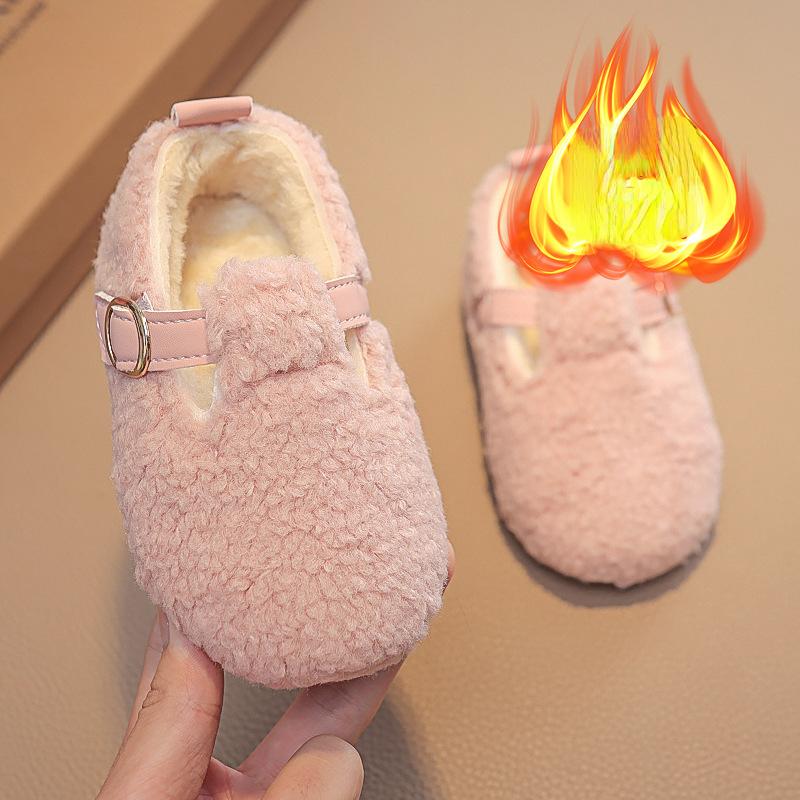 Детская хлопковая обувь Zapatos Niña Velvet 2024 года, зимняя новая домашняя обувь для мальчиков, теплая повседневная обувь для девочек, нескользящая детская обувь, обувь для младенцев